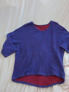 American Apparel Purple Red Knit Oversized High-Low Top O/S